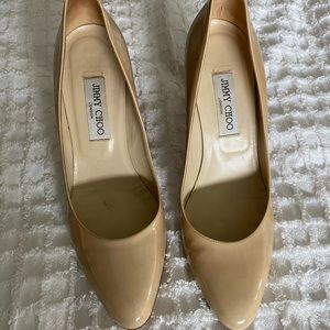 Nude Jimmy Choo almond toe pumps